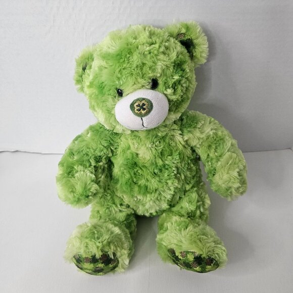 Build A Bear Clever Teddy Plush St. Patrick's Day Bear Shamrock Stuffed Animal - Picture 1 of 11